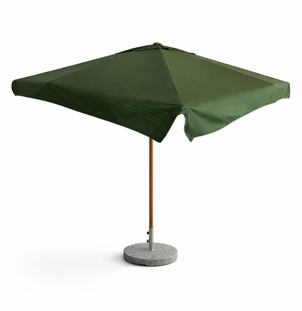 Tempo Style - Ombrellone da Giardino Vomero 3x3 m | Ombrellone da Esterno in Alluminio e Poliestere 180g/㎡ (Verde/Legno Noce)