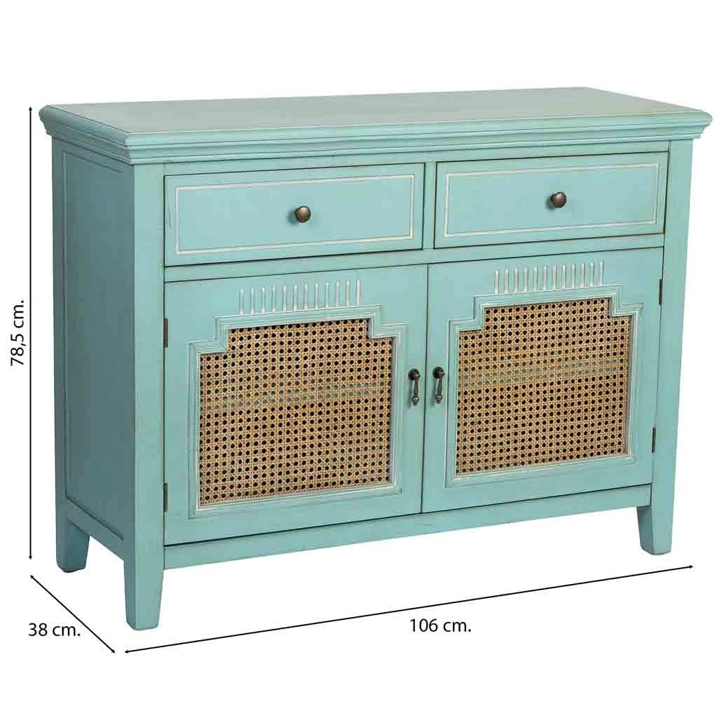 Mobile da ingresso in legno con 2 ante e 2 cassetti 106x38x78,5h cm