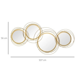 SPECCHIO da parete Set da 4 pezzi 107x56 cm Metallo Oro
