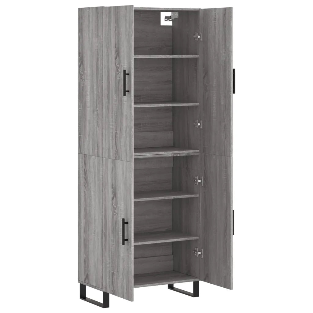 Credenza Grigio Sonoma 69,5x34x180 cm in Legno Multistrato 3195705