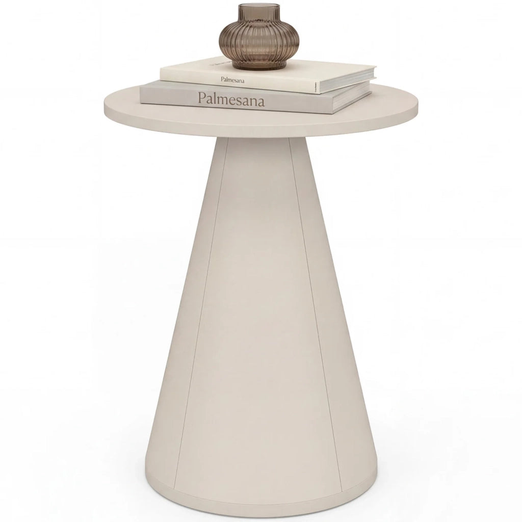 IDMarket - Set di 2 tavolini rotondi, tavolini da salotto, comodini ELEONORE da 40 cm in metallo beige