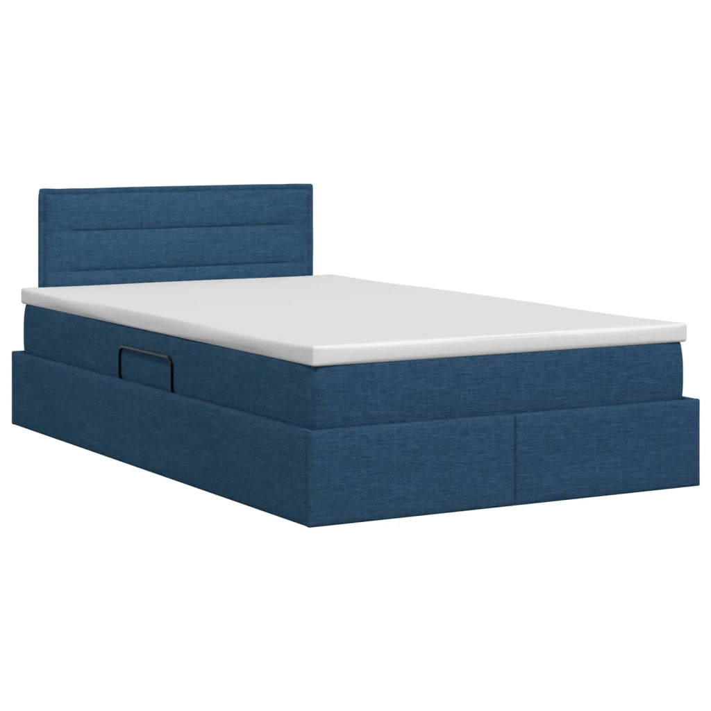 Letto con contenitore e materasso con testiera Blu 120 x 200 cm 3458555