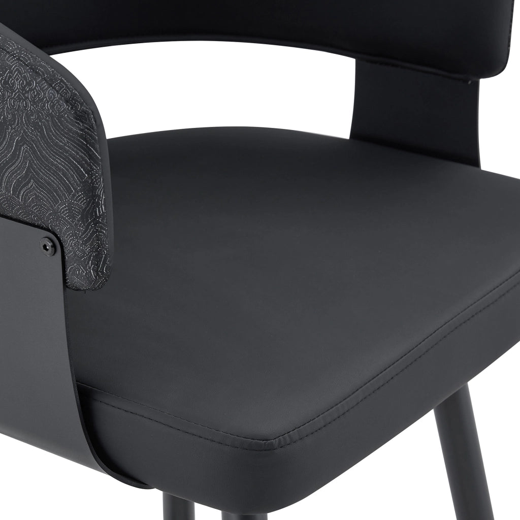 SEDIA Imbottita con braccioli 82x46x56 cm PU Nero