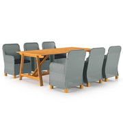 Set Mobili da Pranzo per Giardino 7 pz Grigio Chiaro cod mxl 43600