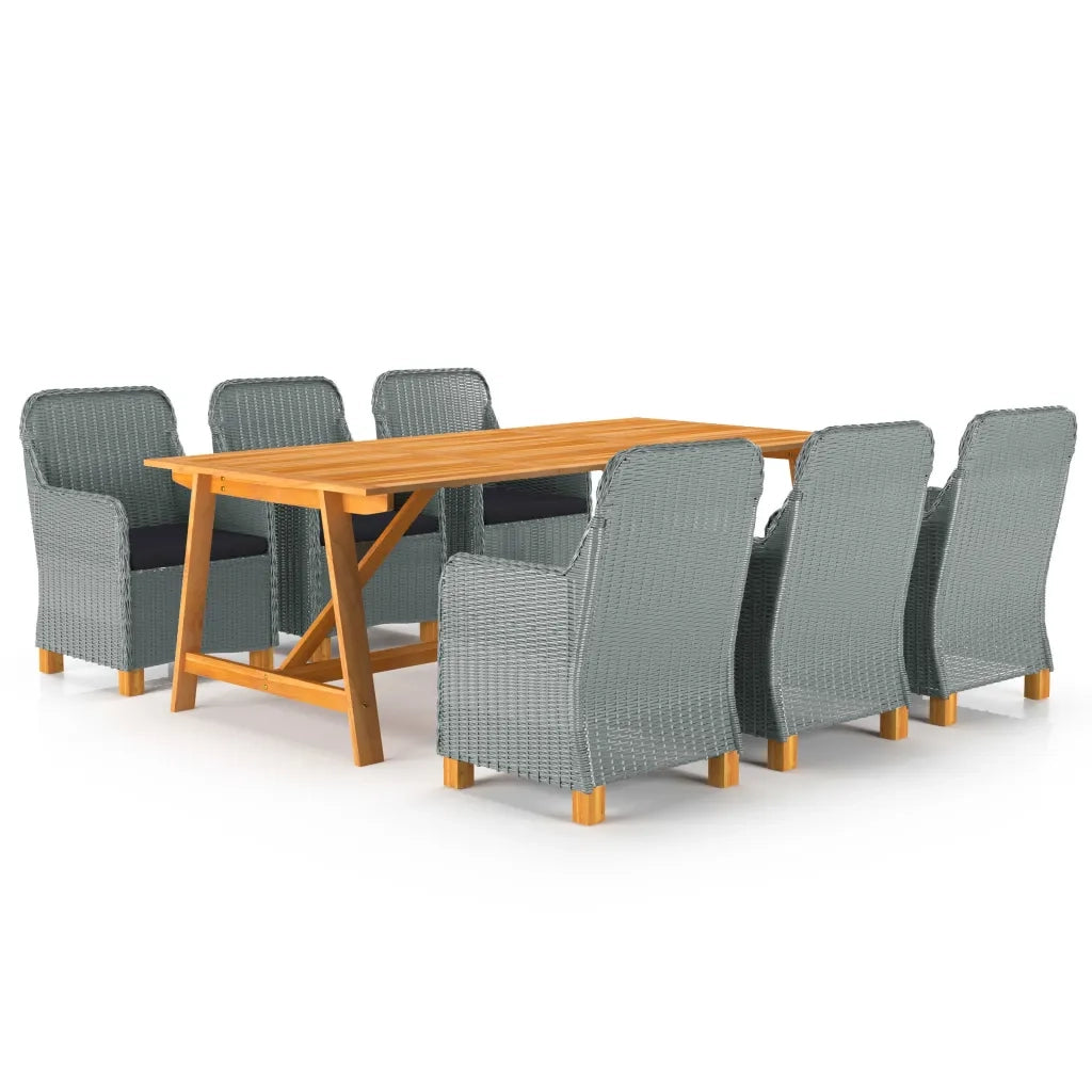 Set Mobili da Pranzo per Giardino 7 pz Grigio Chiaro cod mxl 43600
