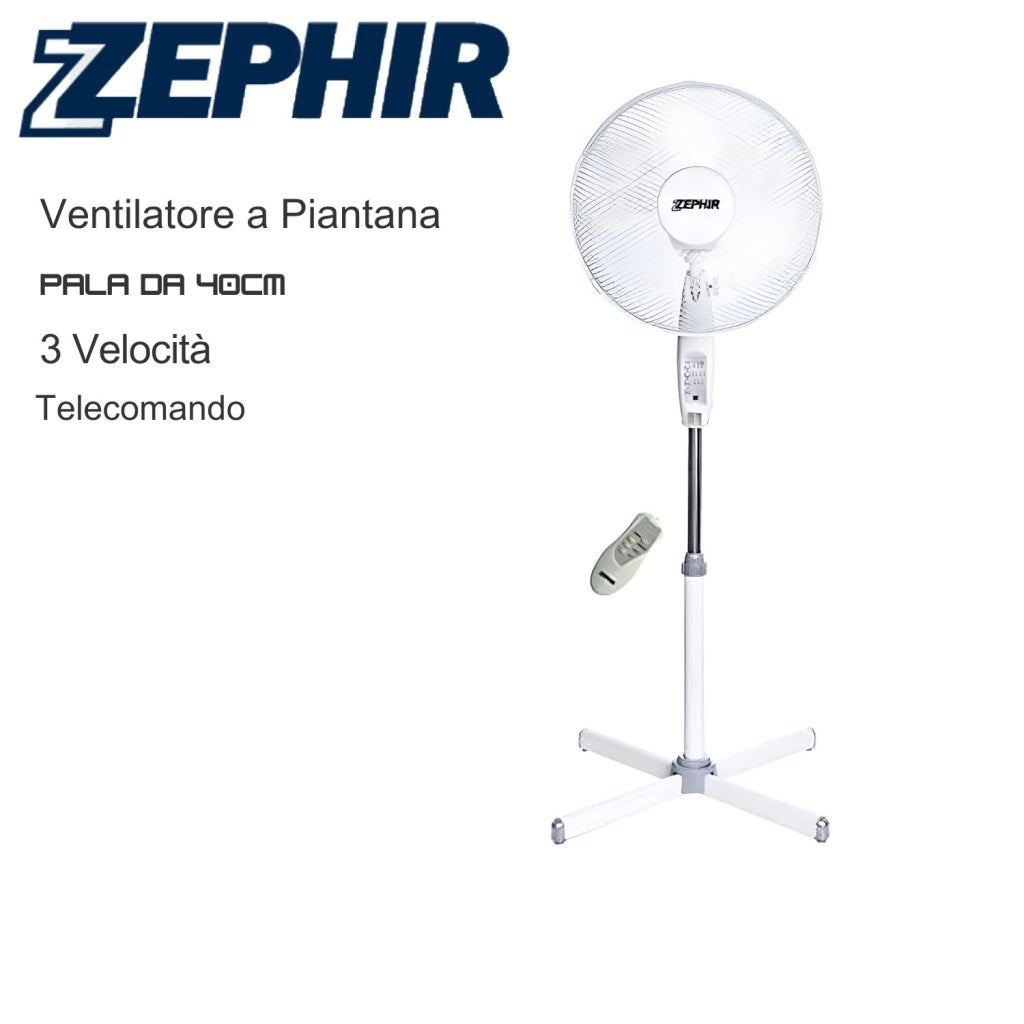 ZEPHIR PBA42TCL Ventilatore A Piantana 45W Con Telecomando E Timer