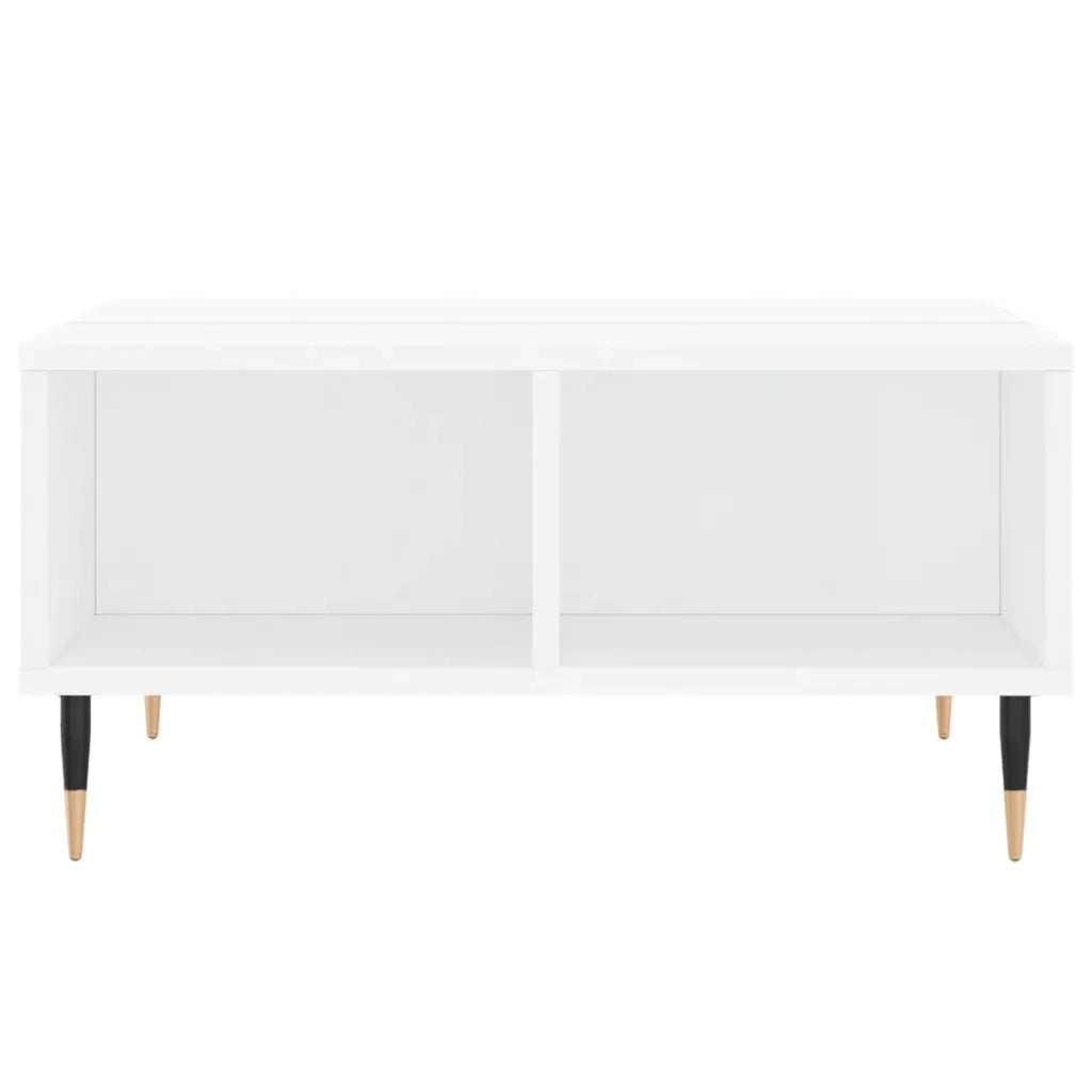 Tavolino da Salotto Bianco Lucido 60x60x30 cm Legno Multistrato 827030
