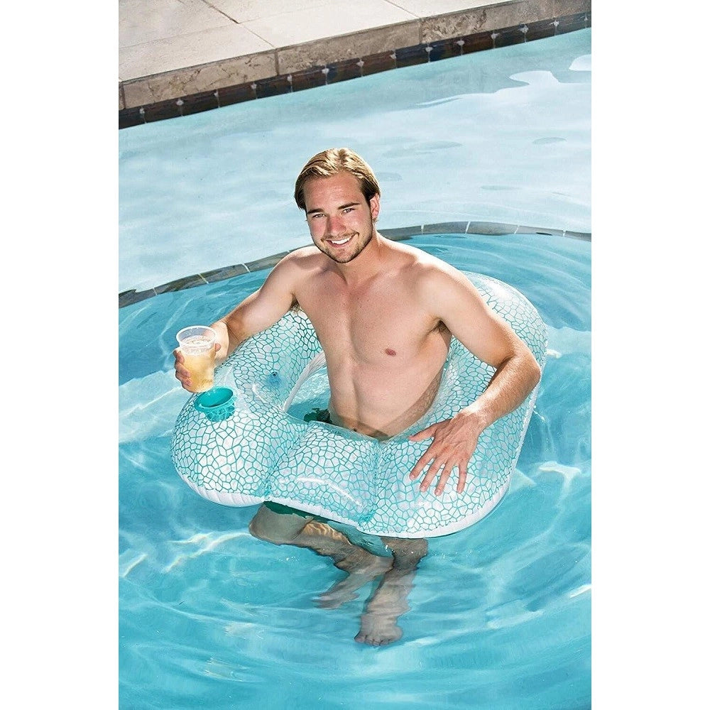 Trade Shop - Poltrona Gonfiabile Flip-pillow Lounge 102x94cm Con Portabicchiere Piscina 43097 -