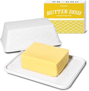 Ciotola di burro in ceramica - Ceramica di alta qualità - 1 pezzo - Bianco