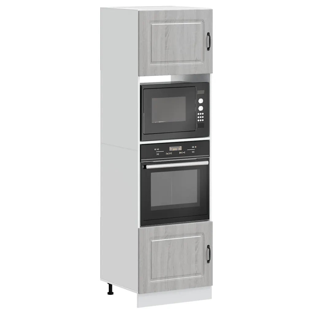 Armadi Forno 2 pz Lucca Grigio Sonoma in Legno Multistrato