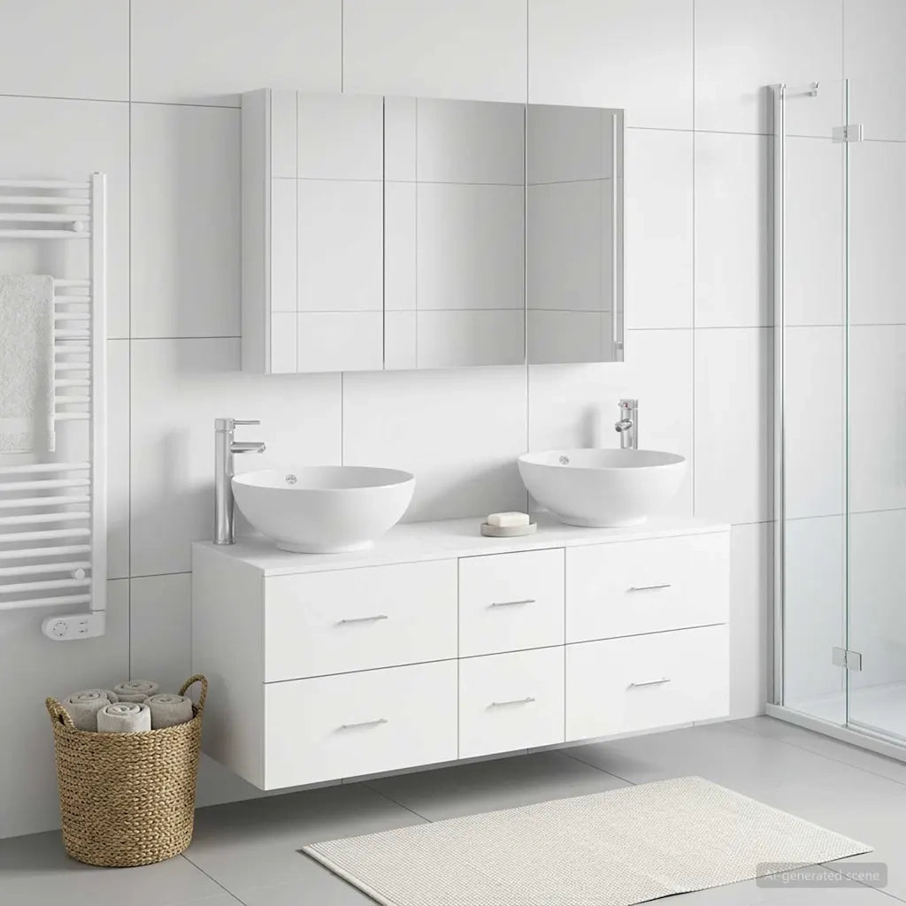 Set di mobili per il bagno 4 pcs Bianco 3406983