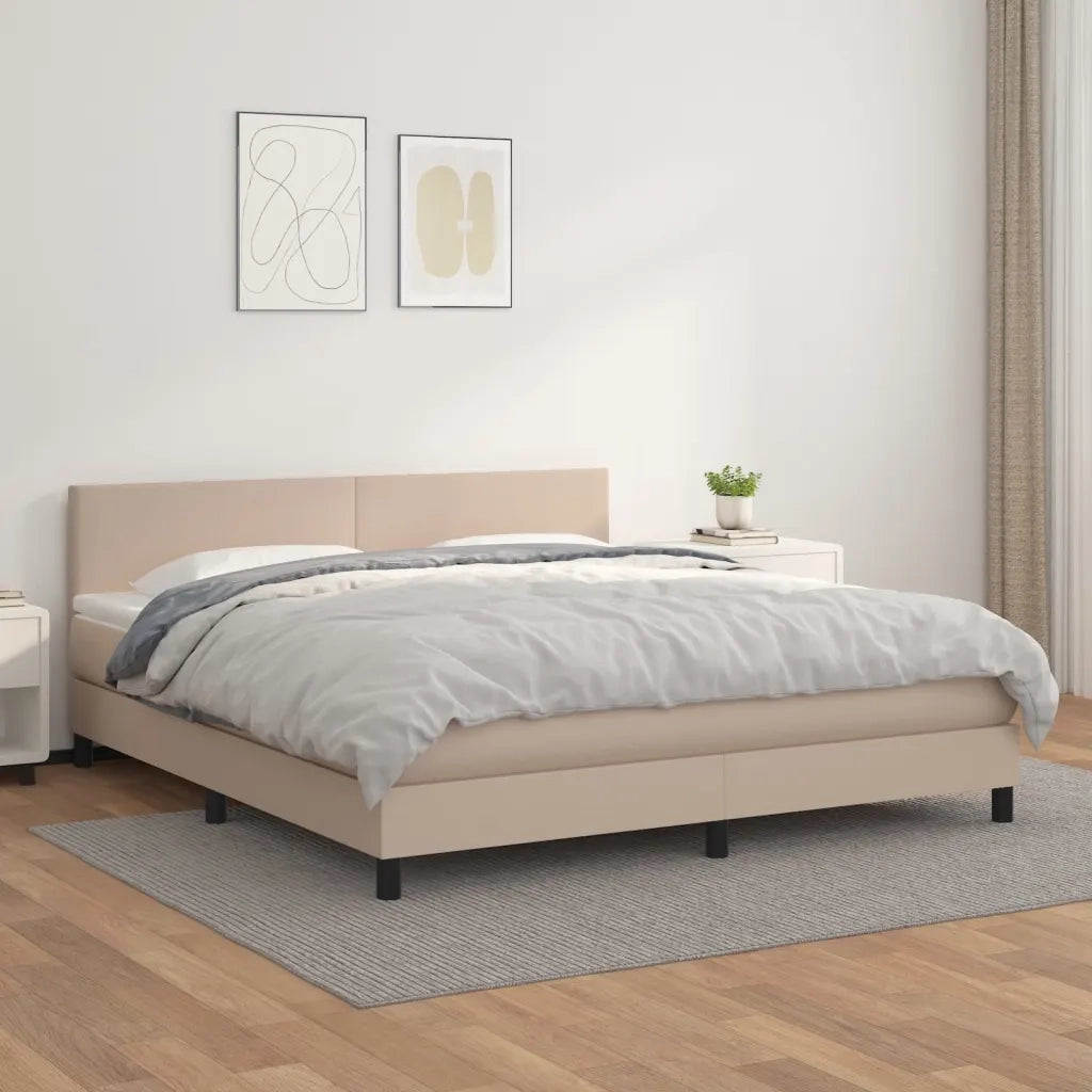 Giroletto a Molle con Materasso Cappuccino 180x200cm Similpelle