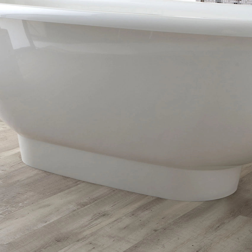 Vasca da bagno moderna freestandig in marmo resina ovale bianca 180cm Badok Sanora
