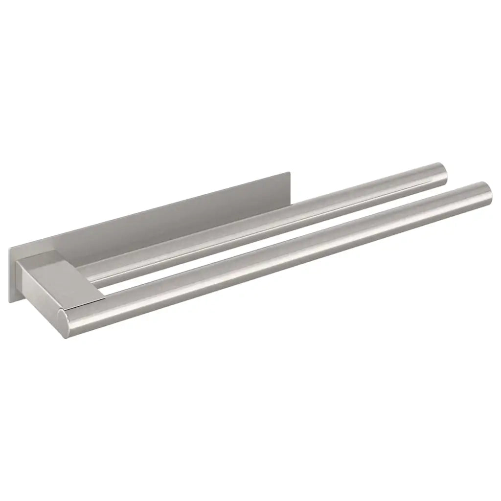 vidaXL Porta asciugamani Argento 40 x 9 x 4 cm Acciaio inossidabile