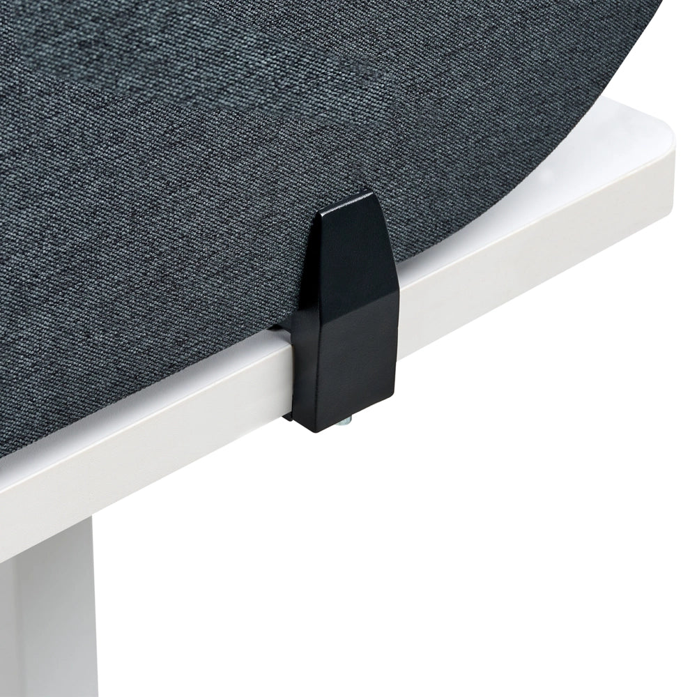 Pannello divisorio grigio scuro in tessuto PET Board 120 x 40 cm Schermo acustico Morsetti di montaggio modulari Casa Ufficio