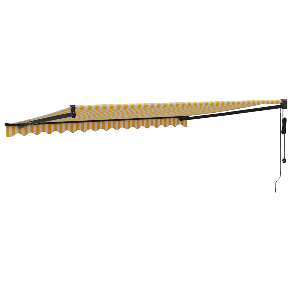 Tenda Sole Automatica Retrattile Gialla e Bianca 4,5x3 m