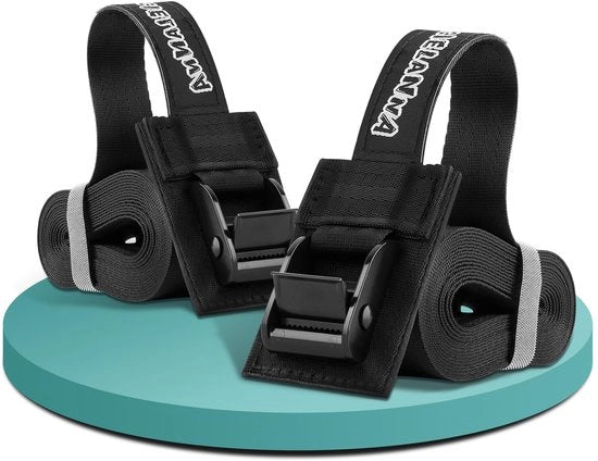 Cinturoni di sostegno con imbottitura 2x 0,5m | Larghezza 25 mm | Chiusura a vite | Sostegno 300kg/600kg Cinturone per bicicletta, motocicletta, bagagliaio, kayak