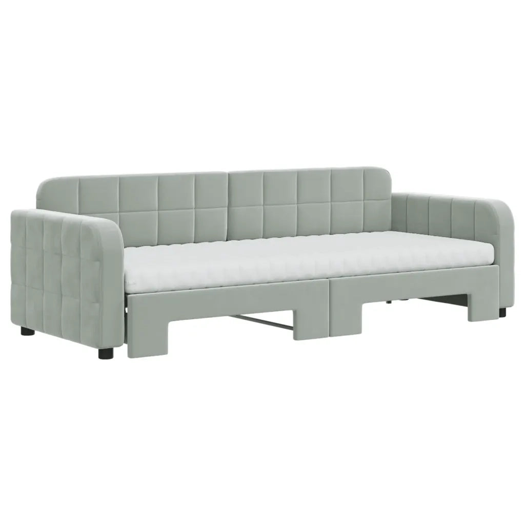 Divano Letto Estraibile Materassi Grigio Chiaro 80x200 Velluto 3196946