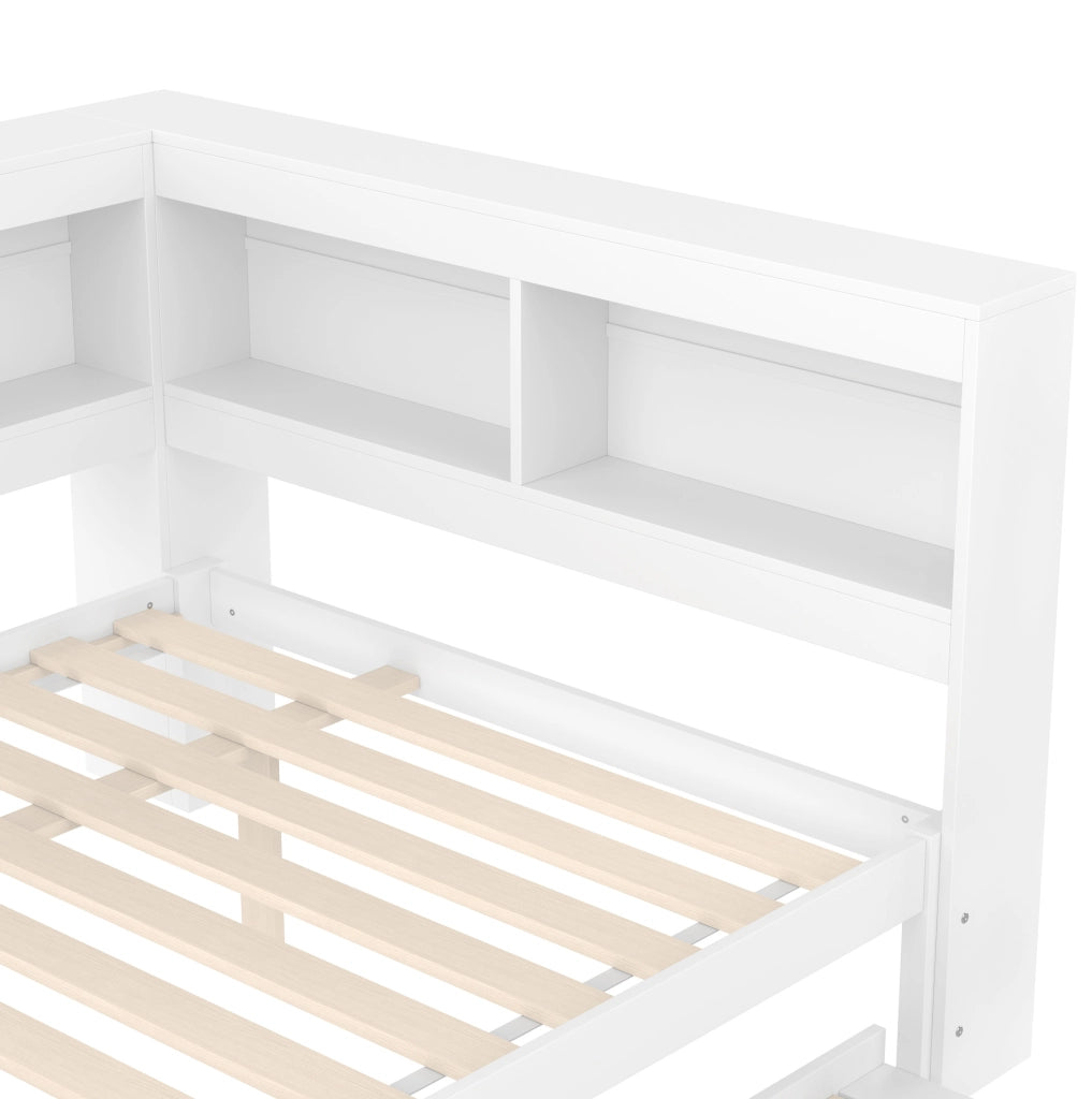 Divano letto 140x200 cm con letto estraibile; prese e 2 porte USB in MDF e pino bianco