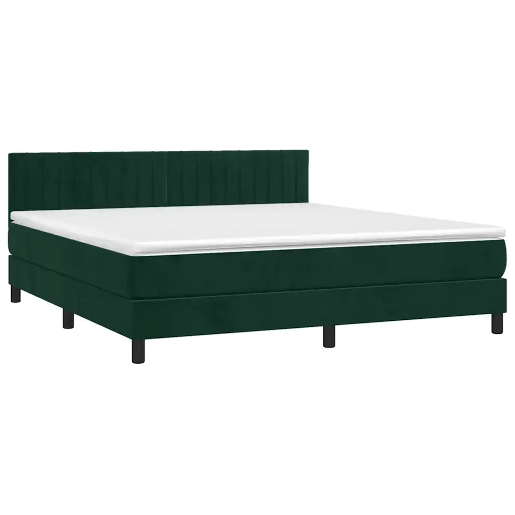Giroletto a Molle con Materasso Verde Scuro 180x200 cm Velluto 3141440