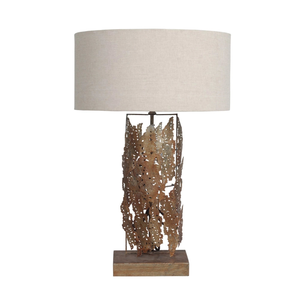 Lampada da tavolo Impression in metallo dorato e cotone