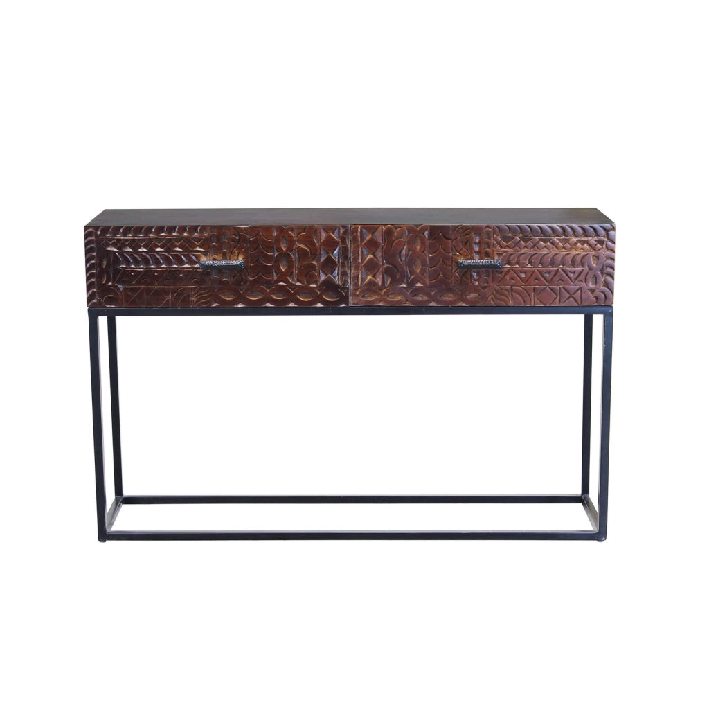 Consolle per Ingresso con decoro in Legno Metallo cm 120x30x76 - WILBUR