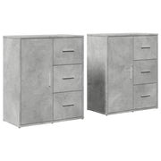 Credenze 2 pz | Madia | Buffet da pranzo | Armadio da pranzo Grigio Cemento 60x31x70 cm in Legno Multistrato