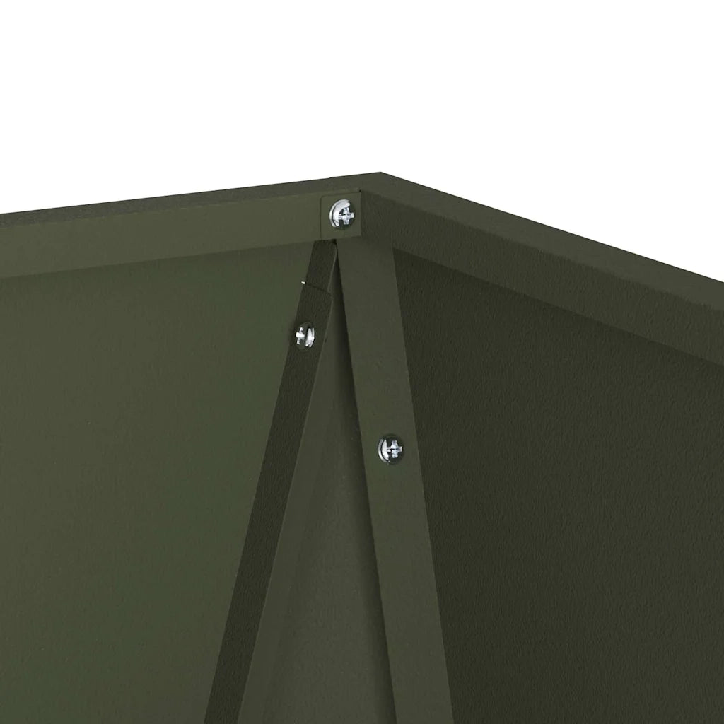Fioriera-Vaso-Contenitore per Piante Verde oliva 30 x 30 x 75 cm Acciaio