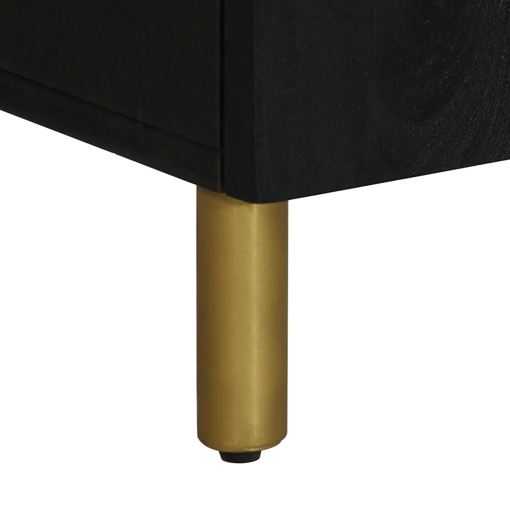 Credenza | Madia | Buffet da pranzo | Armadio da pranzo Nera 60x33x75 cm in Legno Multistrato