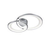 Plafoniera LED doppio cerchio, metallo, bianco, L 59 cm, Granada