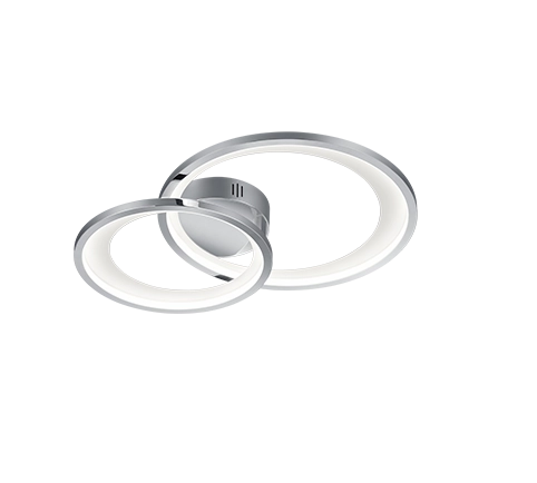 Plafoniera LED doppio cerchio, metallo, bianco, L 59 cm, Granada