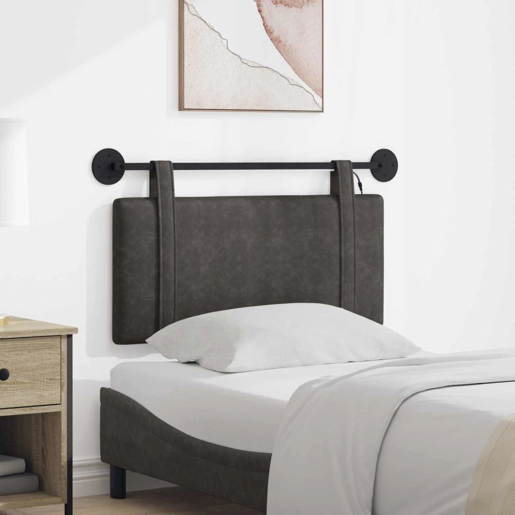 Testiera sospesa Con luce LED Nero PU Antico 3423859