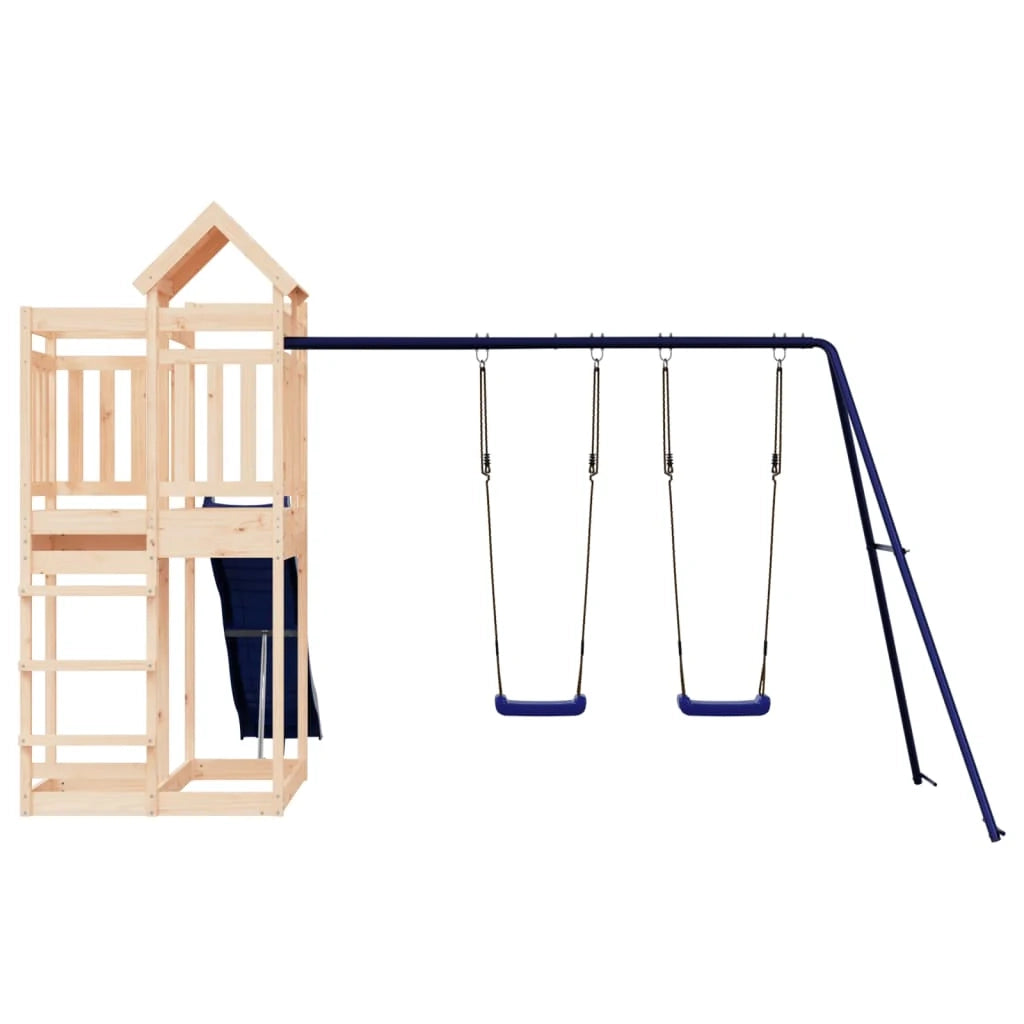 Altalene per parco giochi all'aperto scivolo altalene robuste giochi da giardino 362 x 373 x 238 cm legno di pino massiccio 02_0004664