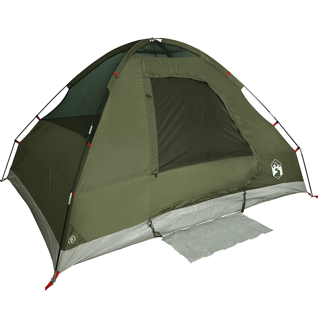 Tenda da Campeggio a Cupola 4 Persone Verde Oliva Impermeabile 4009642