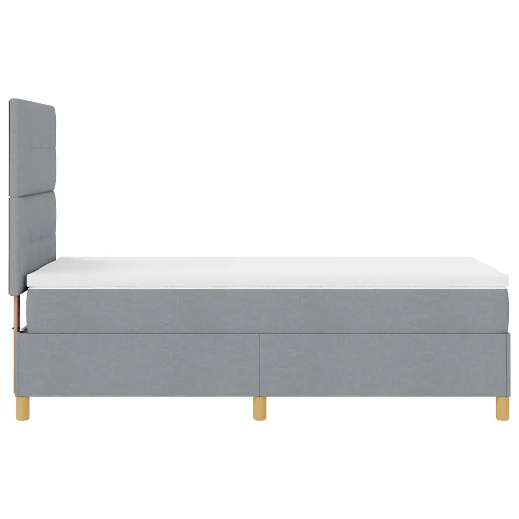 Letto a Sorgente LED Grigio chiaro 100 x 200 cm Tessuto 3343075