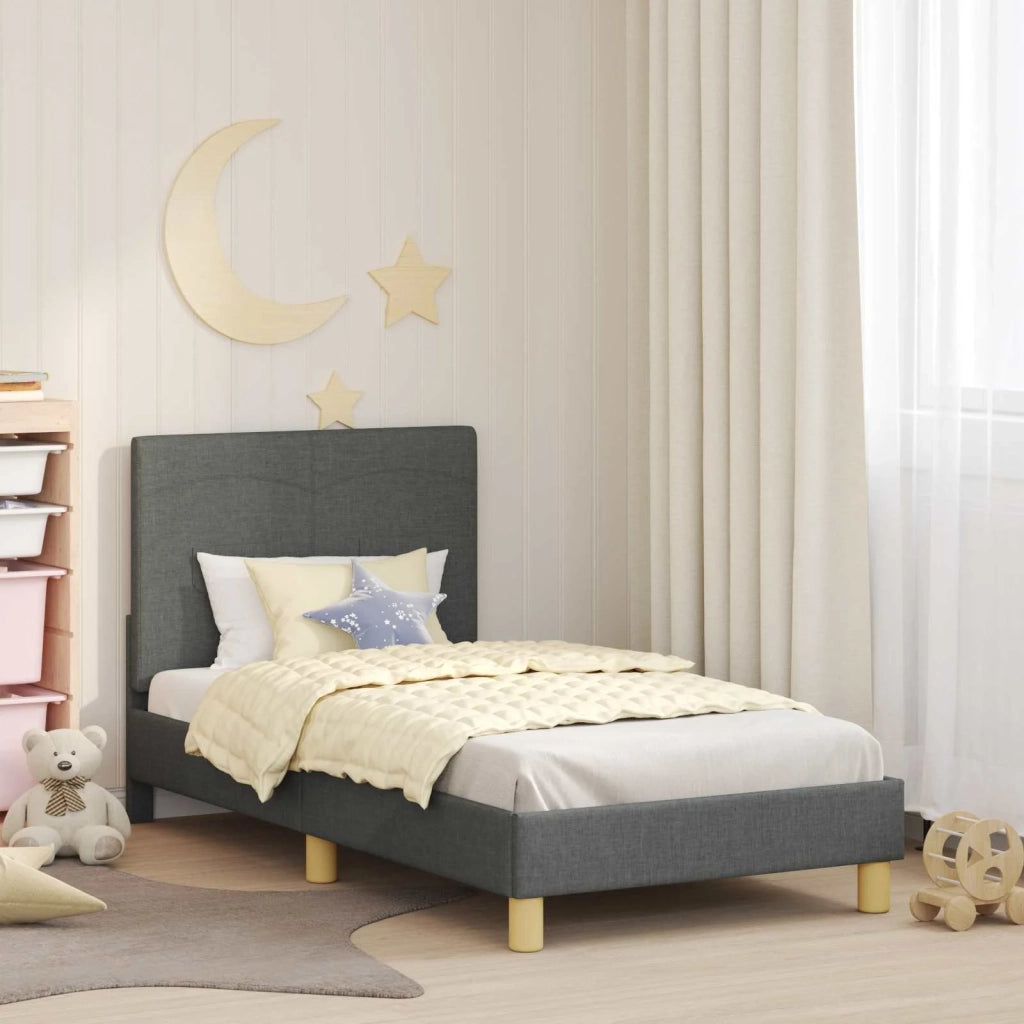 Struttura letto bambini con testata Grigio scuro 80 x 160 cm