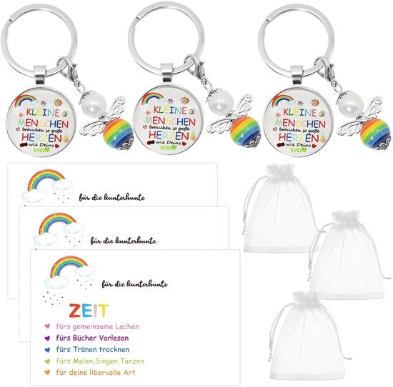 Set di Chiavi da Regalo per Docenti - 3 Pezzi - Chiavistello di Ringraziamento - Chiave da Parete - Acciaio Inossidabile di Alta Qualità - Sacchetti di Filo Organza - Progetto Unico e Accogliente - Regalo