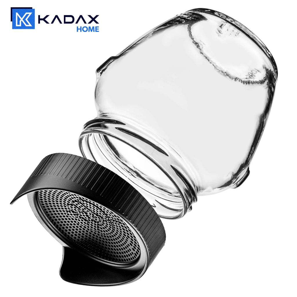 KADAX Zestaw Słój Amfora fi82 580ml 5802-9 + Plastikowa zakrętka do słoików fi82, kiełkownica K17500