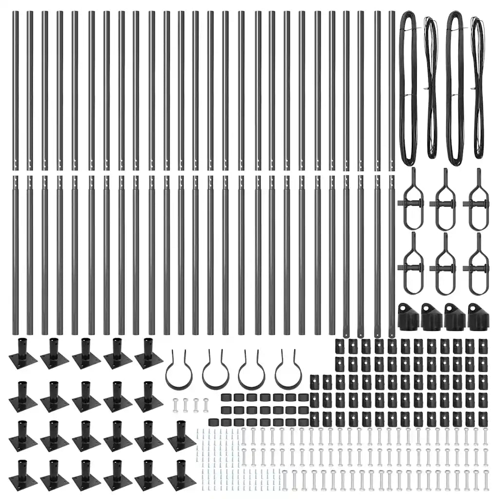 Palo della recinzione 26 pcs Grigio 3,2 x 3,2 x 170 cm 3350251