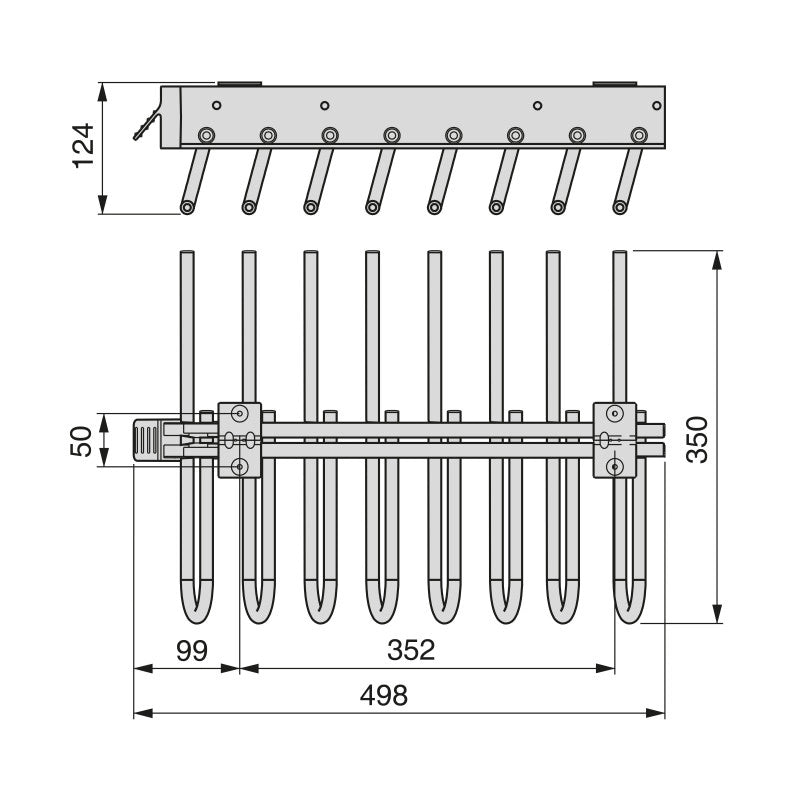 Cassetto portascarpe estraibile Moka, 564 - 594, Acciaio, Verniciato moka