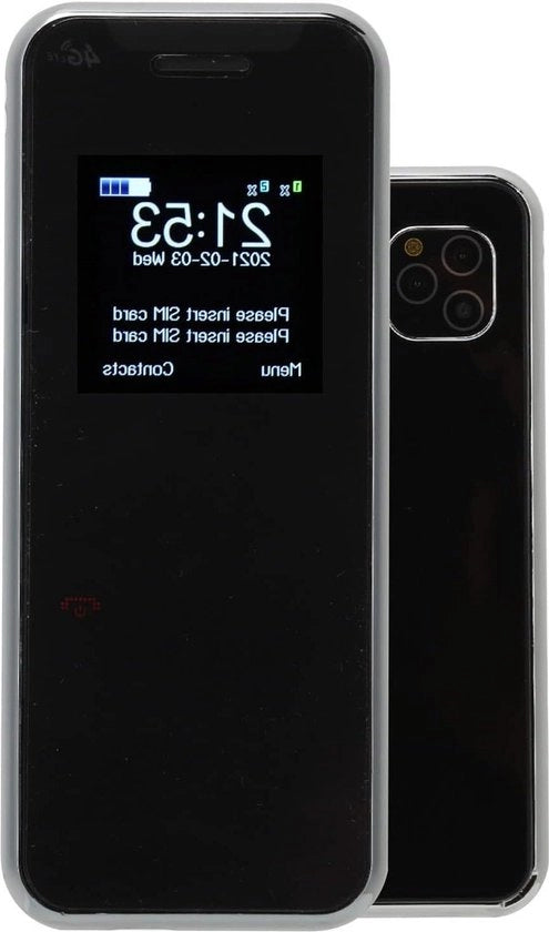 Telefono cellulare per bambini con doppia scheda e doppia stand-by - Telefono cellulare facile da usare - Smartphone portatile mini - 32 MB + 32 MB - Batteria 2600 mAh - Bluetooth - Nero