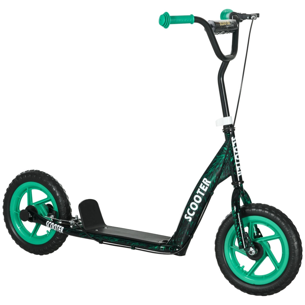 Monopattino Bambini ¨C zephmum ¨C Verde, Ruote Grandi, Altezza Regolabile 6-12 Anni