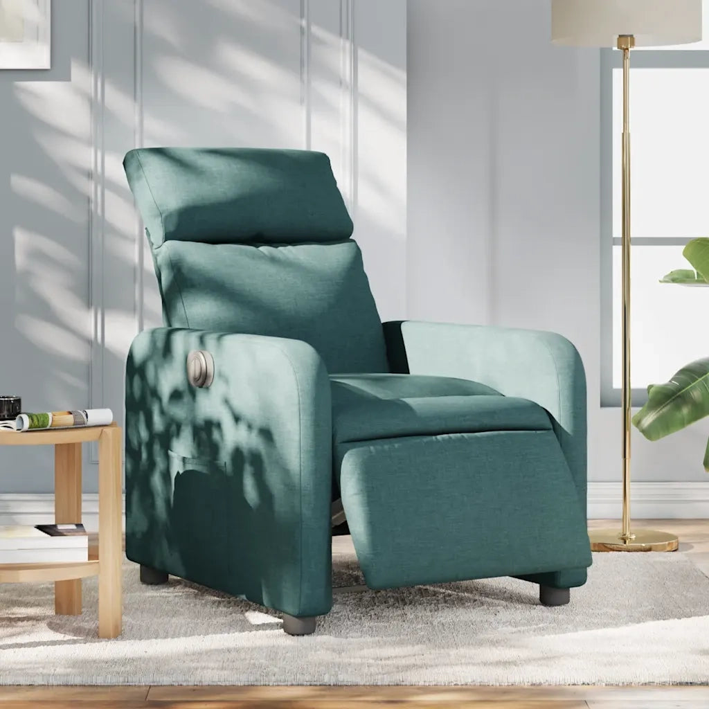 Poltrona Elettrica Reclinabile Verde Scuro in Tessuto 3206687