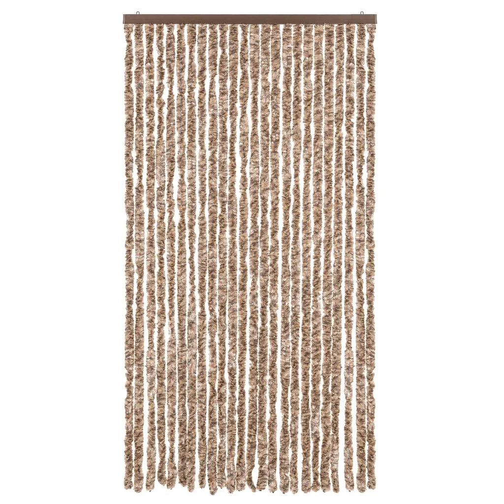 Tenda Antimosche Beige e Marrone Scuro 100x230 cm in Ciniglia CFW1271663
