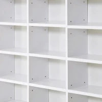 Libreria Porta CD in Legno con 3 Colonne da 12 Ripiani ad Altezza Regolabile, 102x23.5x195 cm, Bianco
