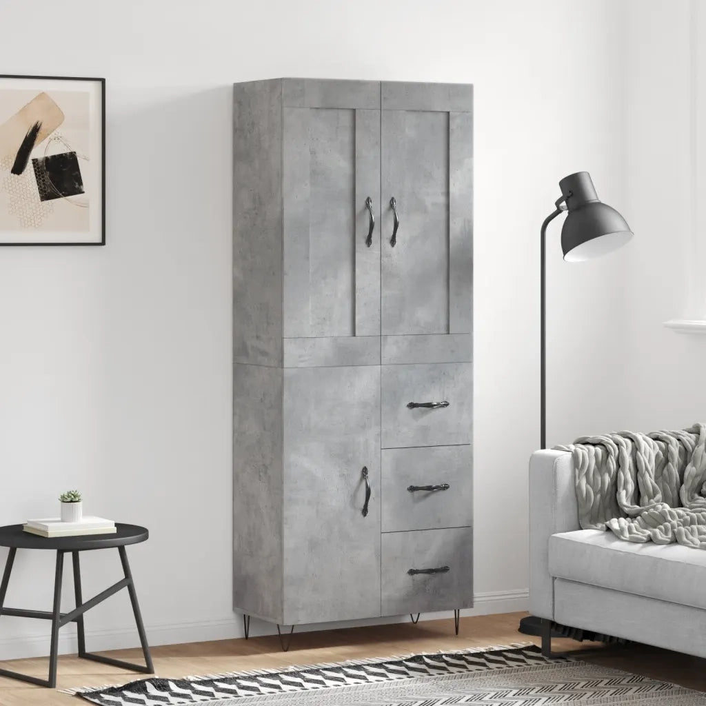 Credenza Grigio Cemento 69,5x34x180 cm in Legno Multistrato 3199845
