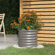 Vaso da Giardino Acciaio Zincato 40x40x36cm Grigio 318844