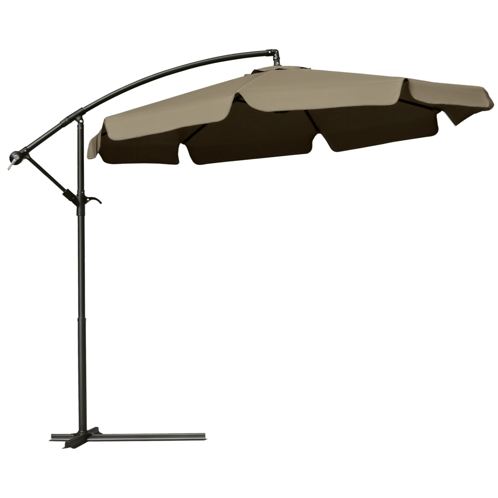 Ombrellone da Giardino a Braccio con Apertura a Manovella in Metallo e Poliestere, ?2.7x2.7 m, Caff¨¨
