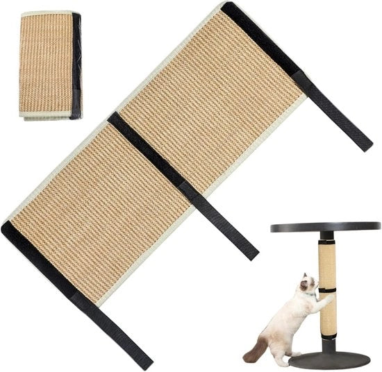 Krappaletto per gatti - 25x63cm krappaletto in lino per gatti - krappaletto riciclabile in sisal - con cinturino di gomma - per proteggere le zampe dai divani e dai tappeti - adatto per divani, tappeti, poltrone, scrivanie e protezioni per mobili