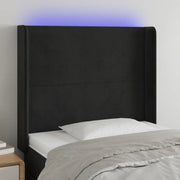Testiera a LED Nera 103x16x118/128 cm in Velluto 3123812